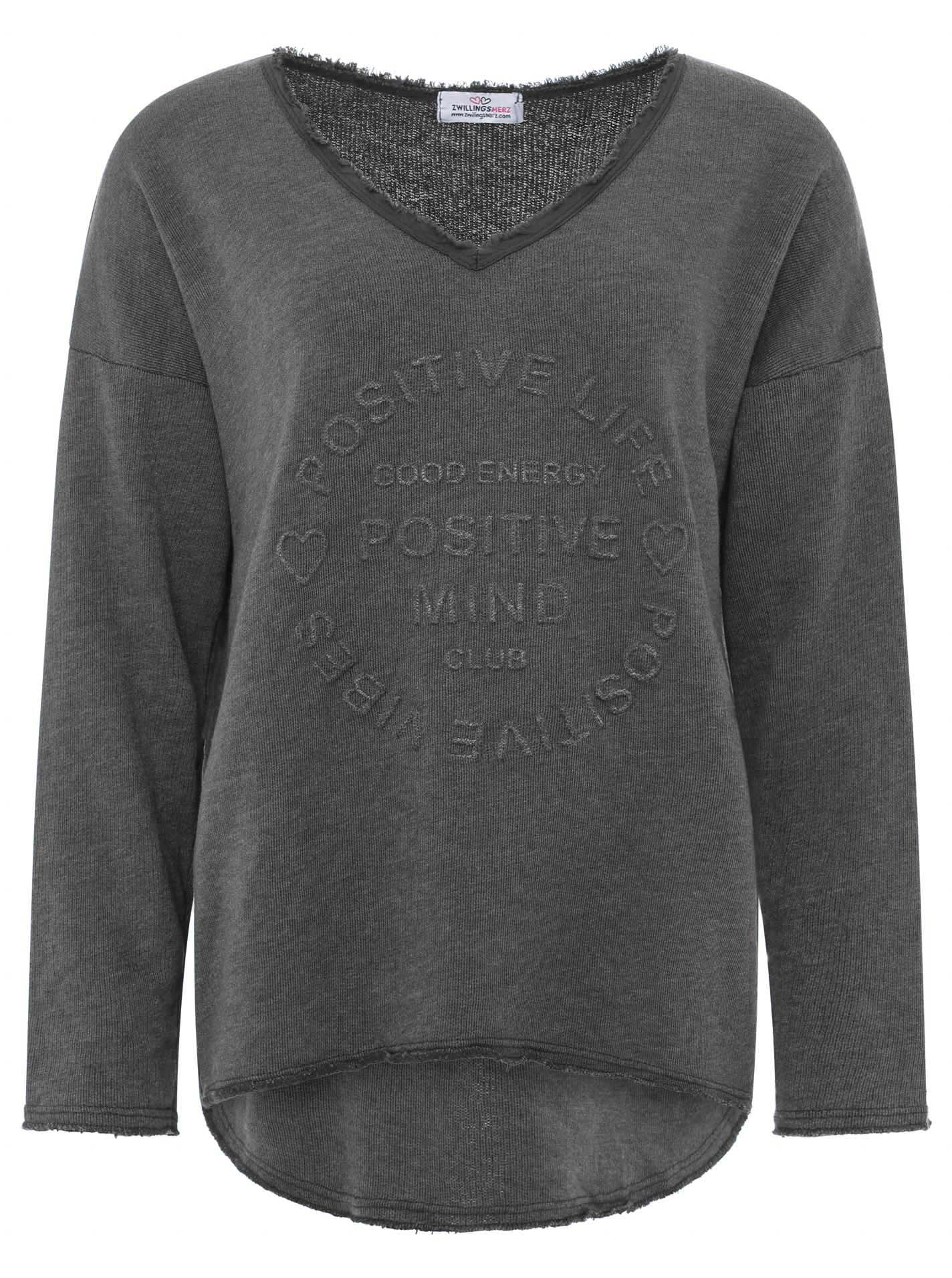 Zwillingsherz Damen Sweatshirt BW "Positive Mind"
