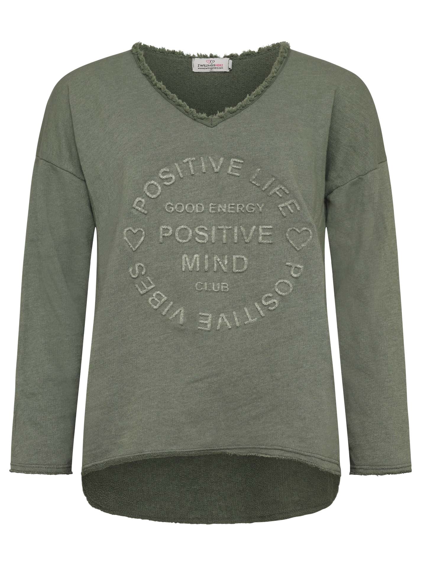 Zwillingsherz Damen Sweatshirt BW "Positive Mind"