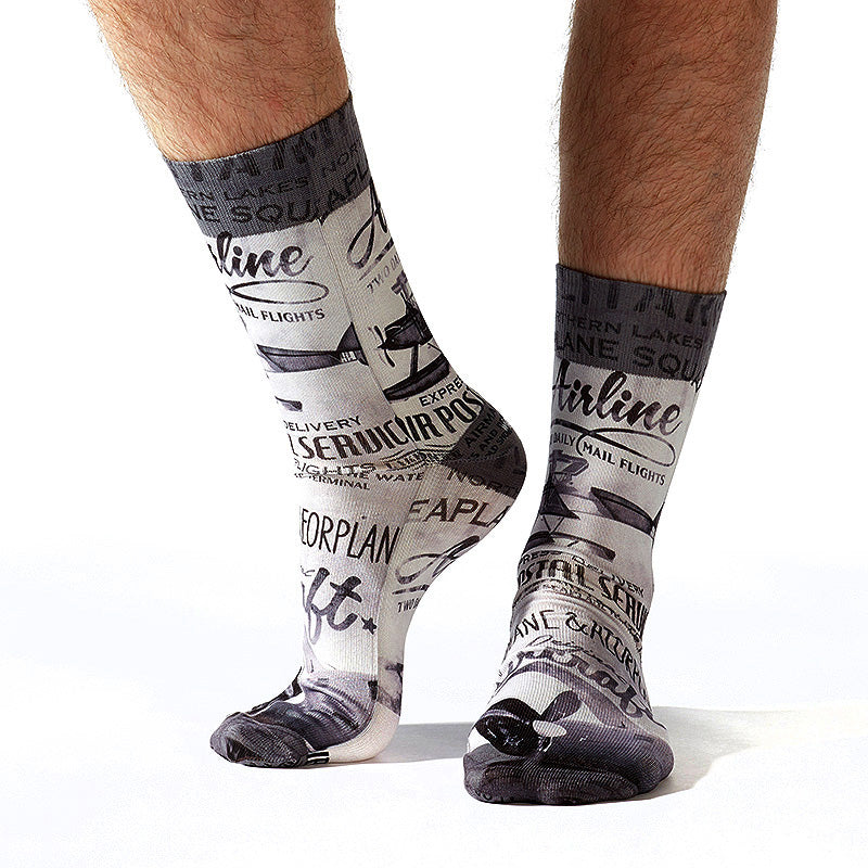 Wigglesteps Herren Socken AIRMAIL FLIGHTS