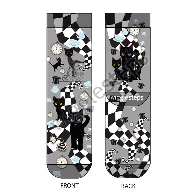 Wigglesteps Damen Socken CHESS CAT