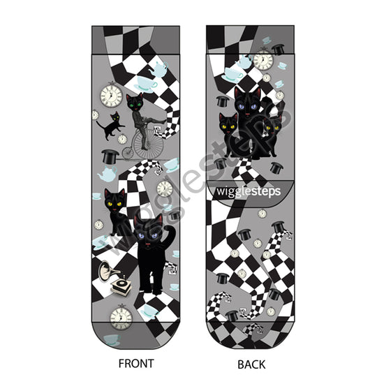 Wigglesteps Damen Socken CHESS CAT