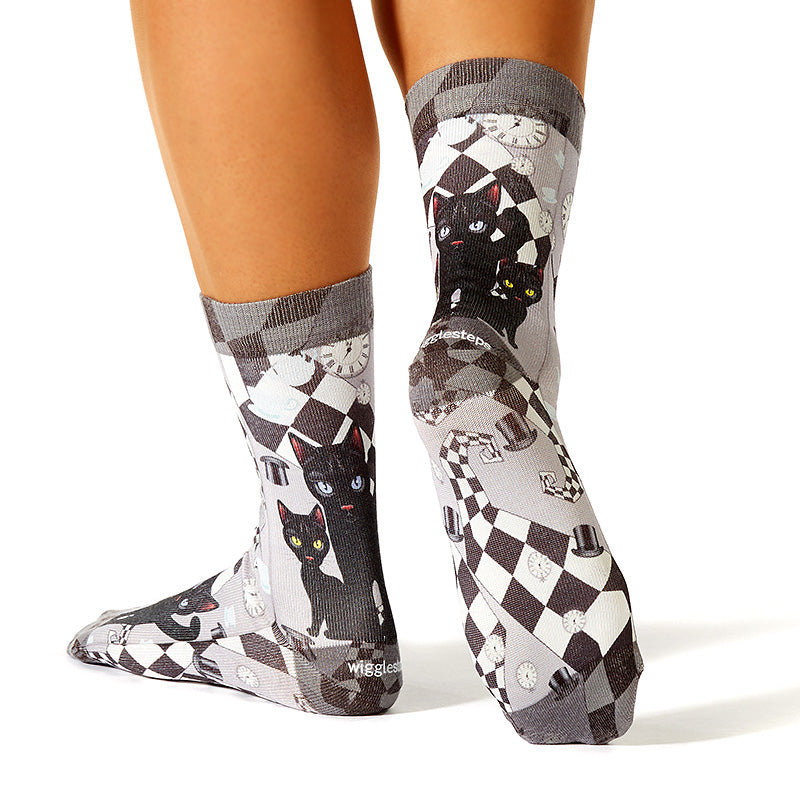 Wigglesteps Damen Socken CHESS CAT