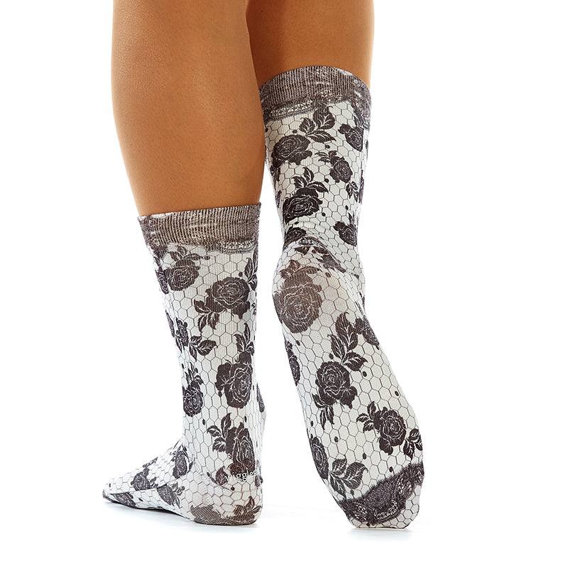 Wigglesteps Lady Socks BLACK ROSES