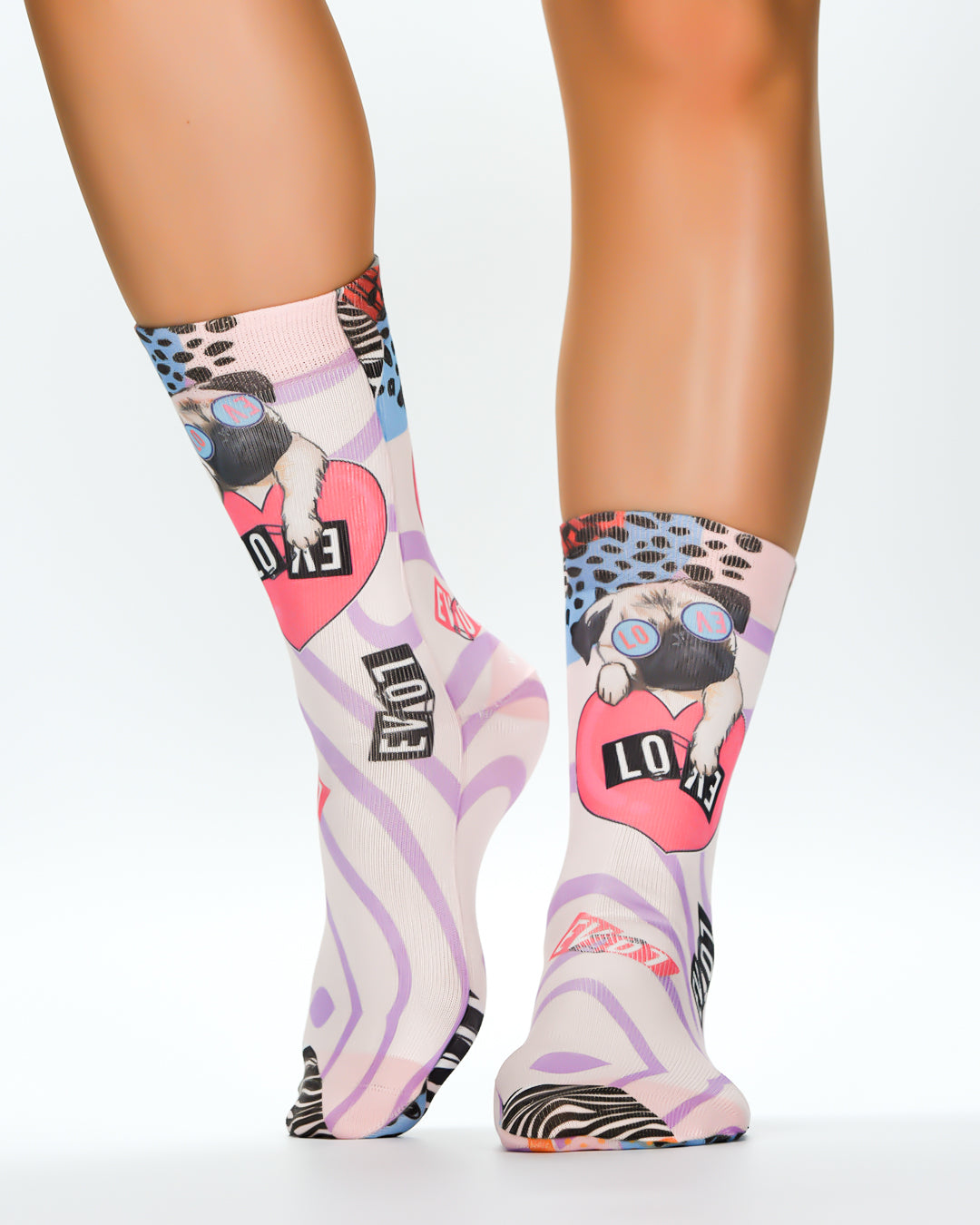 Wigglesteps Lady Socken PUG IN LOVE II