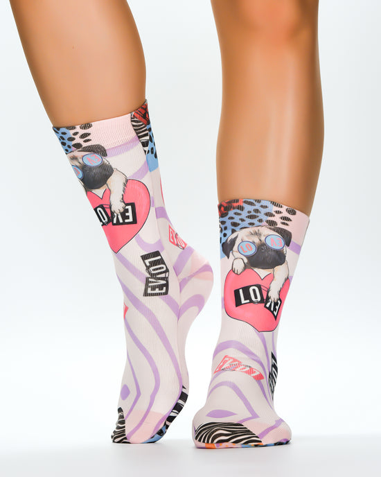 Wigglesteps Lady Socken PUG IN LOVE II