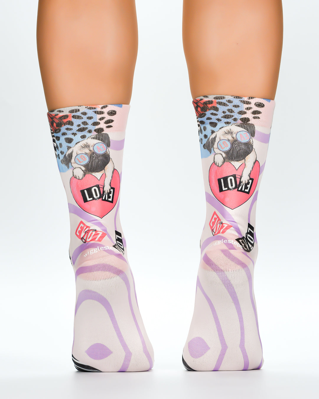 Wigglesteps Lady Socken PUG IN LOVE II