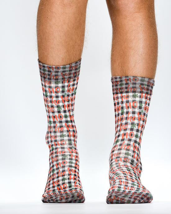 Wigglesteps Men Socks  HO HO HO CHECK