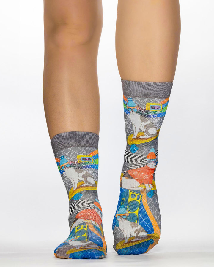 Wigglesteps Lady Socks SKATER CAT