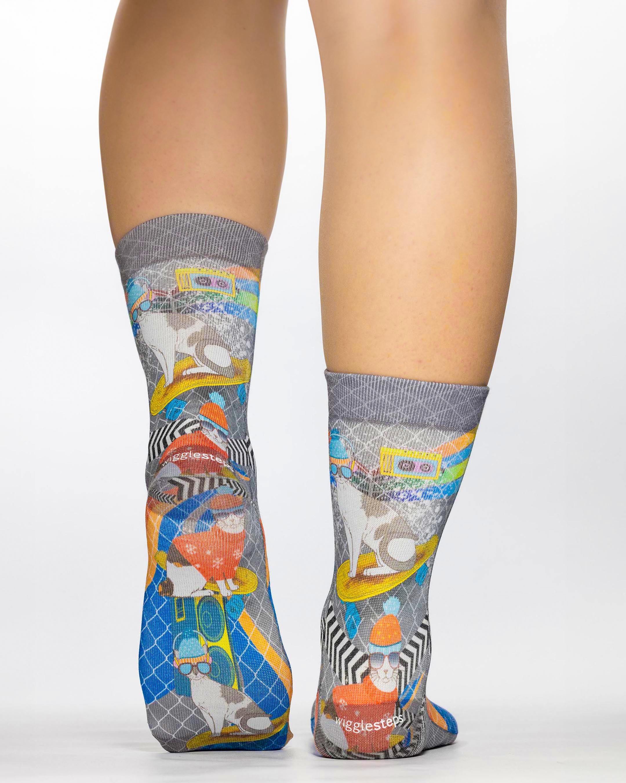 Wigglesteps Lady Socks SKATER CAT