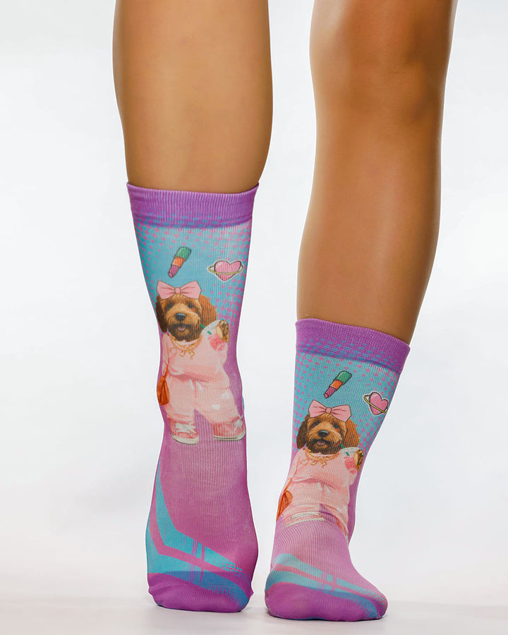 Wigglesteps Lady Socks TIKI DOG I
