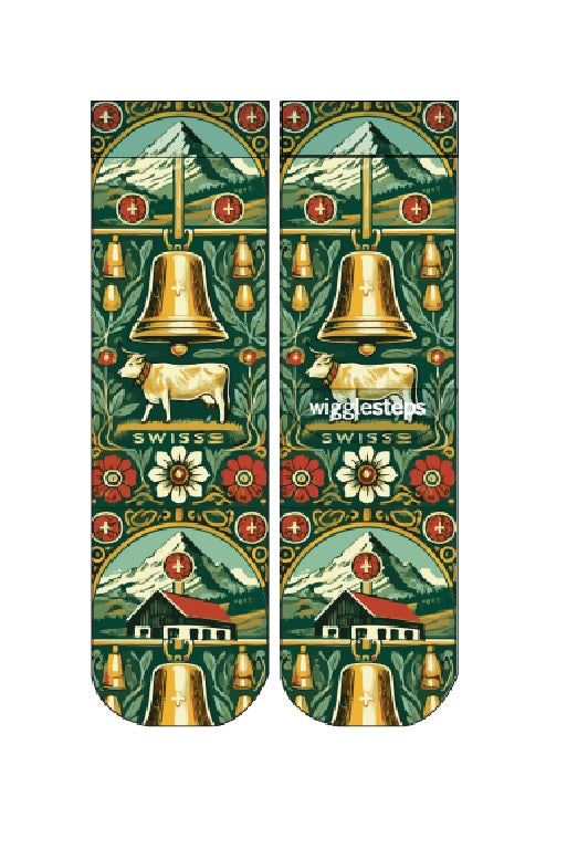 Wigglesteps Damen Socken SWISS SYMBOLS