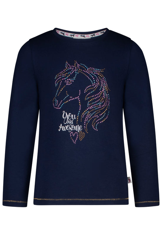 Salt and Pepper Mädchen Langarmshirt HORSE STONES – dark blue