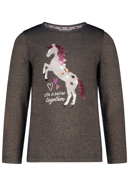 Salt and Pepper Mädchen Langarmshirt HORSE – dark blue