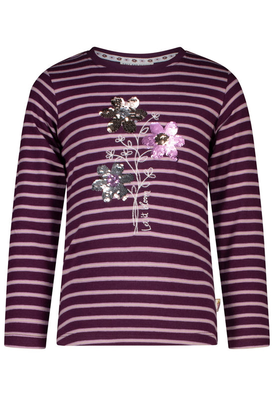 Salt and Pepper Mädchen Langarmshirt SEQUINS – dark purple