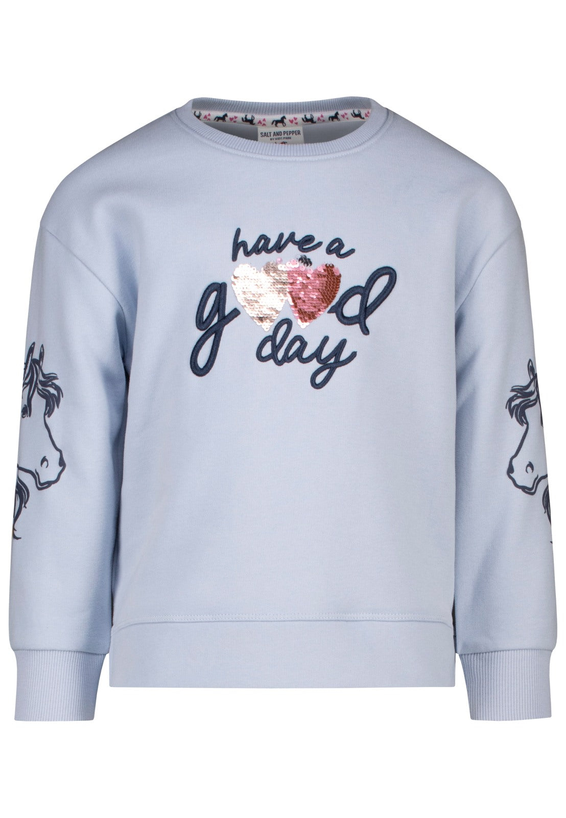 Salt and Pepper Mädchen Sweater  good day  – light blue