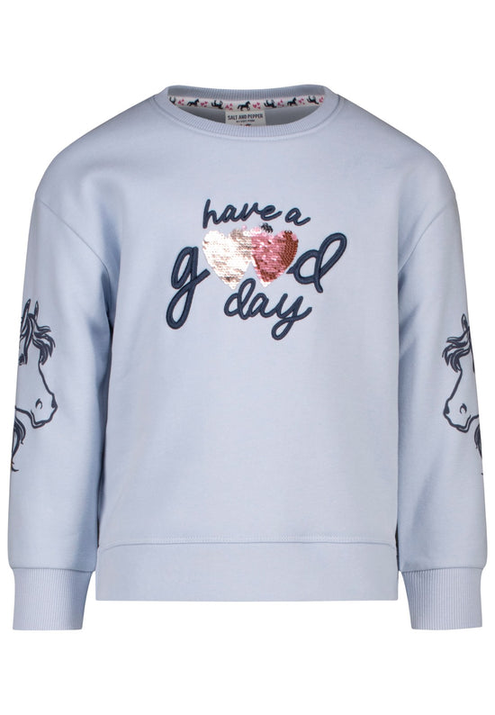 Salt and Pepper Mädchen Sweater  good day  – light blue