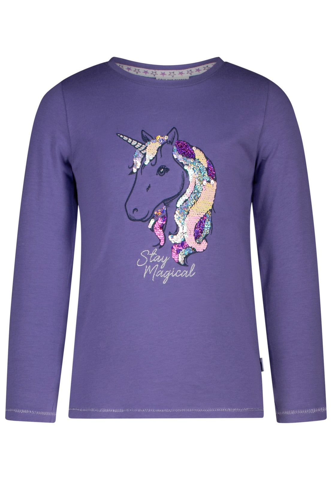 Salt and Pepper Mädchen Langarmshirt UNICORN – purple