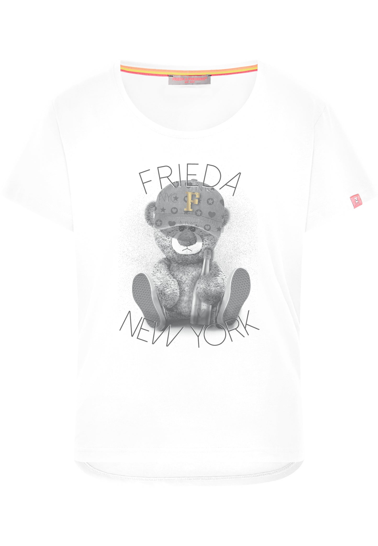 Frieda & Freddies Damen T-Shirt all white mit Print