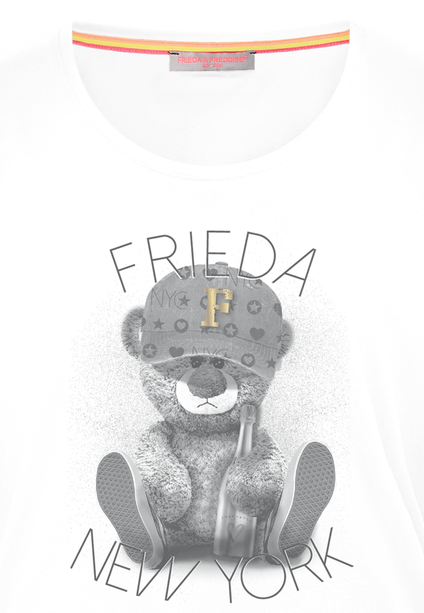 Frieda & Freddies Damen T-Shirt all white mit Print