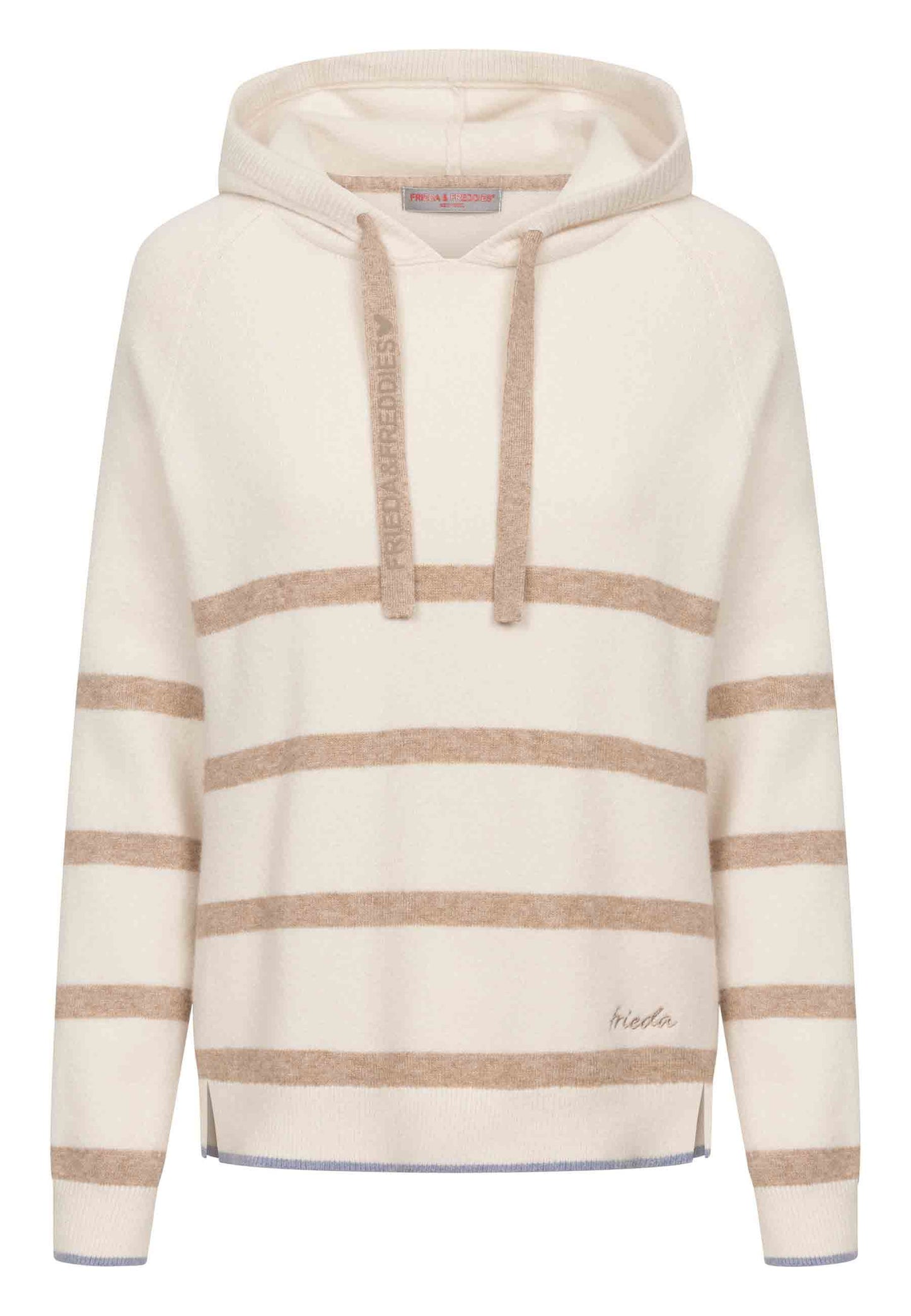 Frieda & Freddies Damen Strick Kapuzen-Hoodie - desert beige