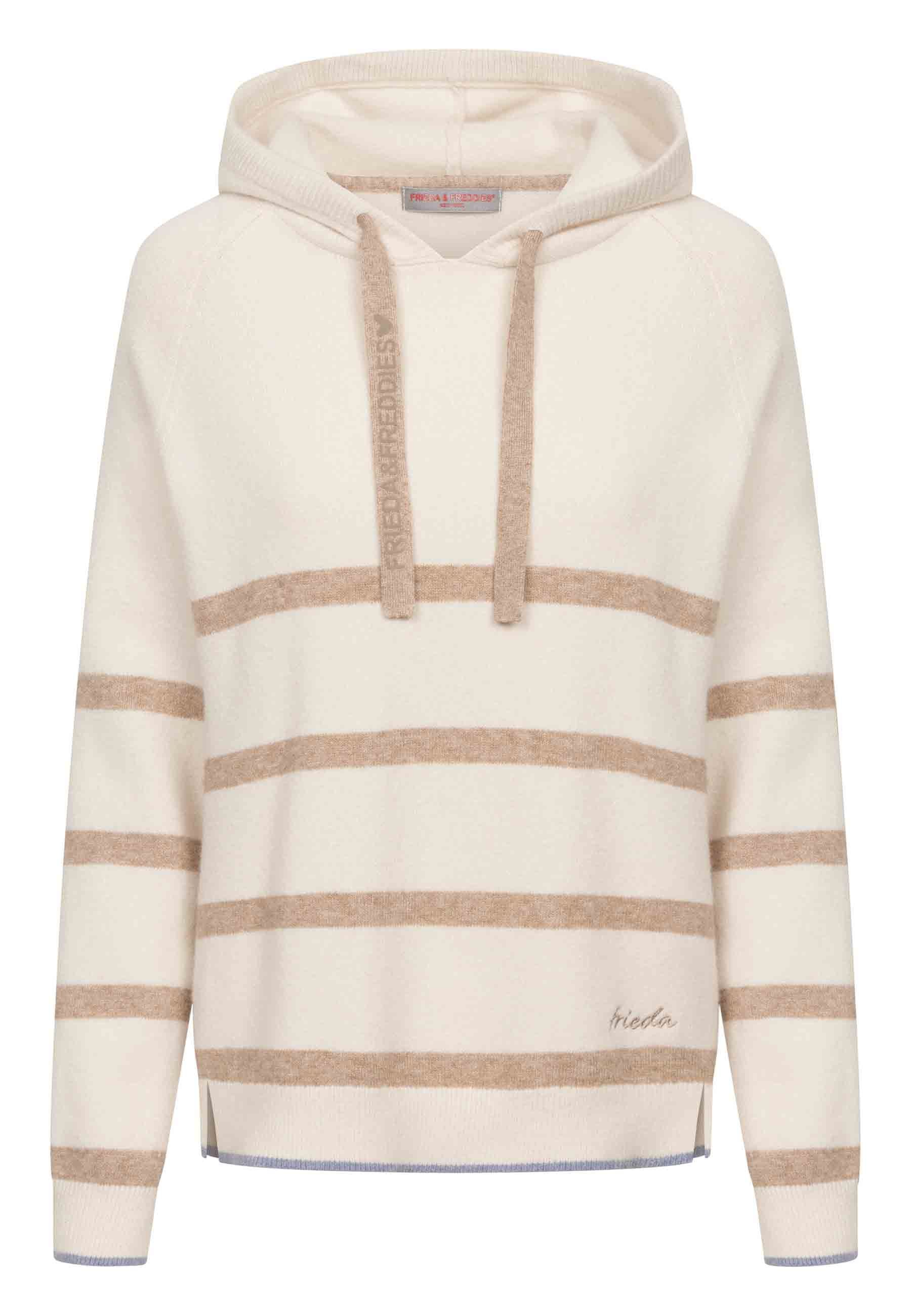 Frieda & Freddies Damen Strick Kapuzen-Hoodie - desert beige