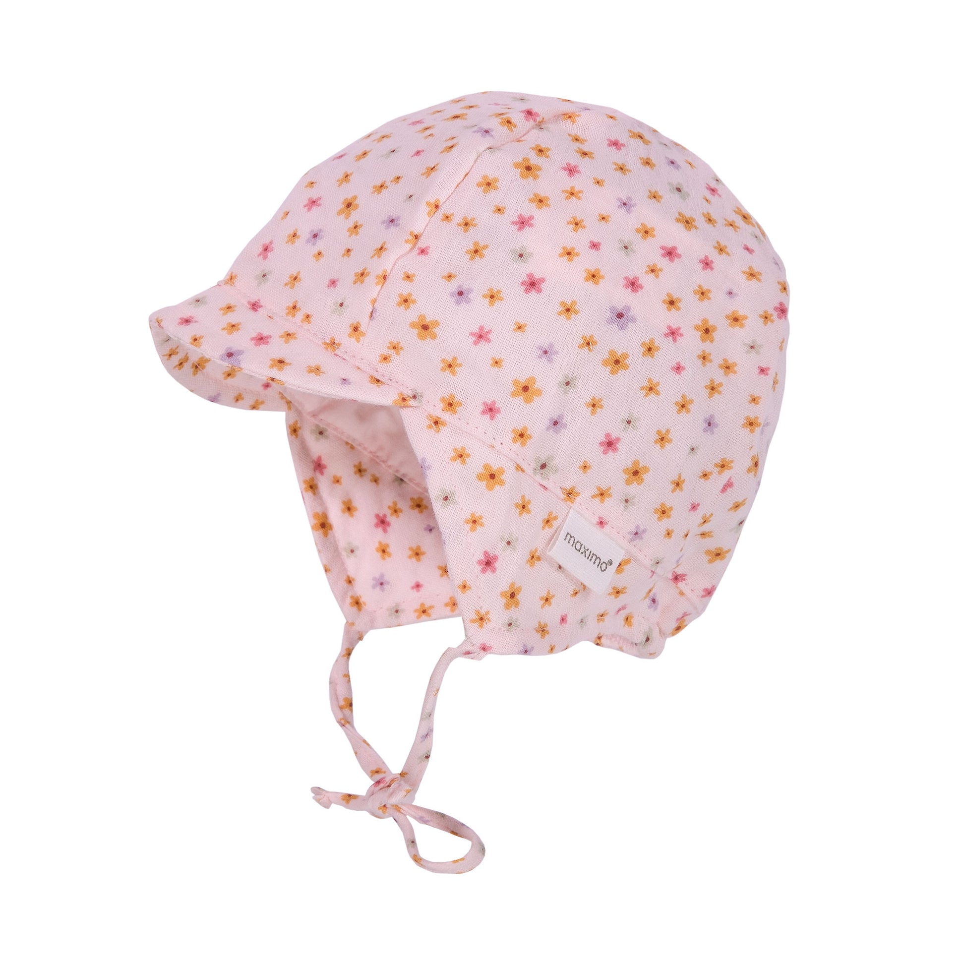 Maximo Baby Mädchen Mütze mit Schild Musselinstoff