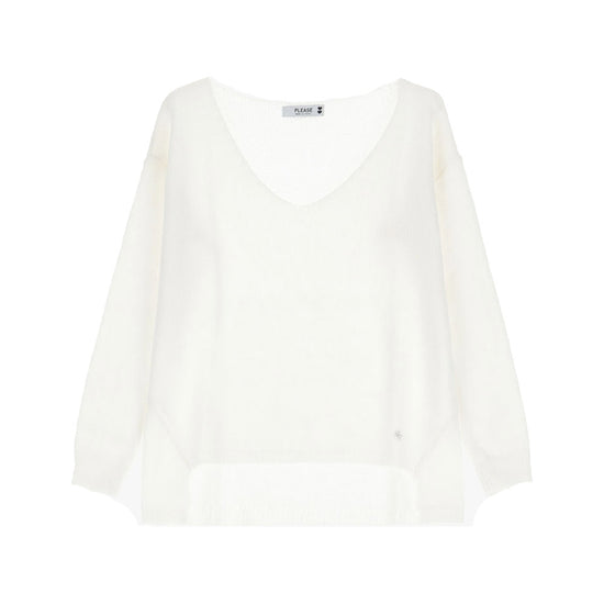 Please Damen Strickpullover mit V-Ausschnitt