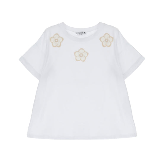 Please Damen T-Shirt mit Strickerei