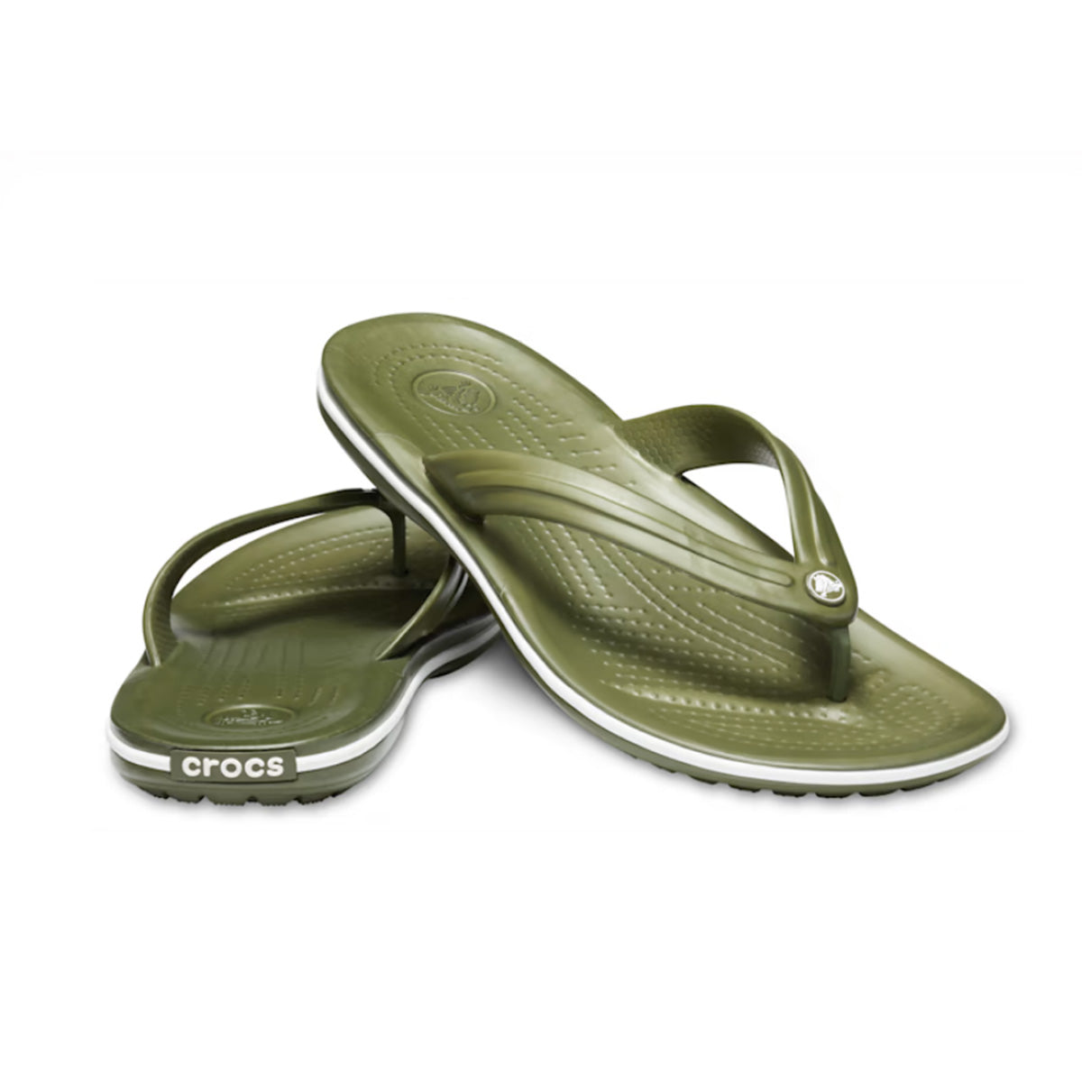 Crocs Unisex Crocband Flip - army green/white