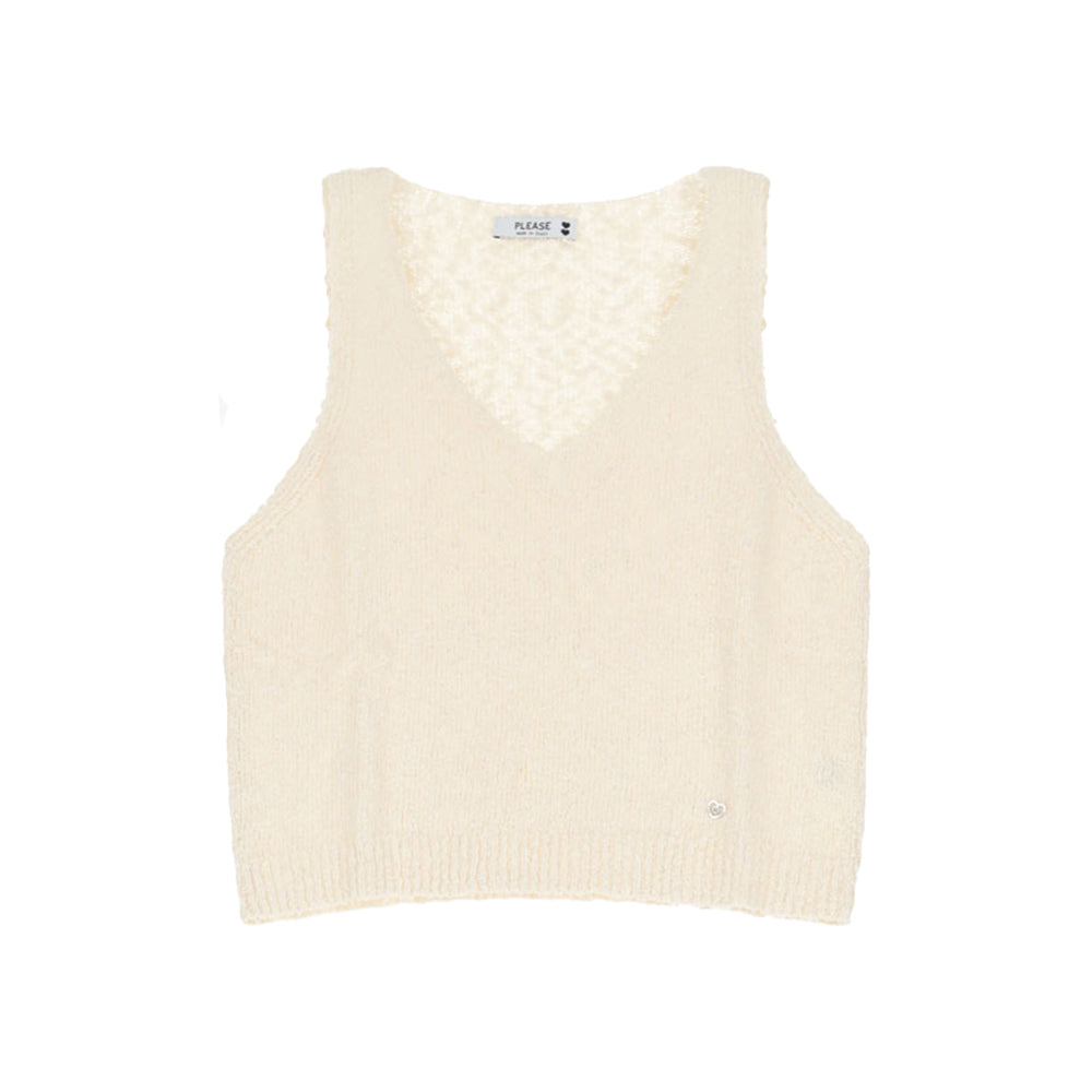 Please Damen Stricktop mit V-Ausschnitt