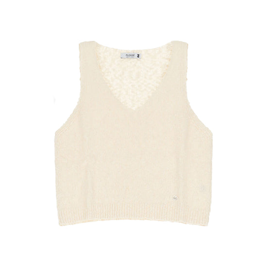 Please Damen Stricktop mit V-Ausschnitt