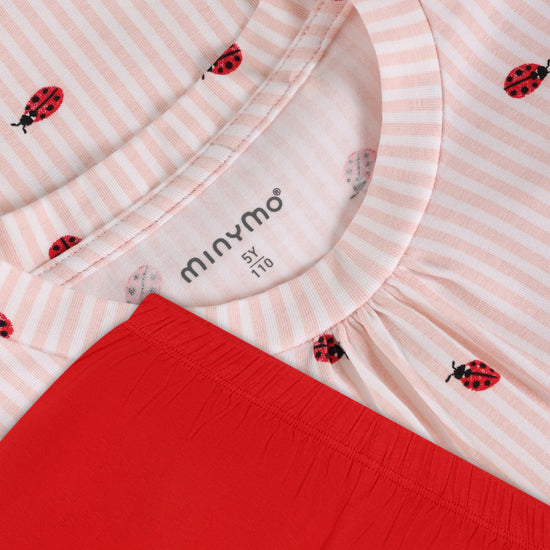 Minymo Mädchen Schlafanzug 124383 – peach blush