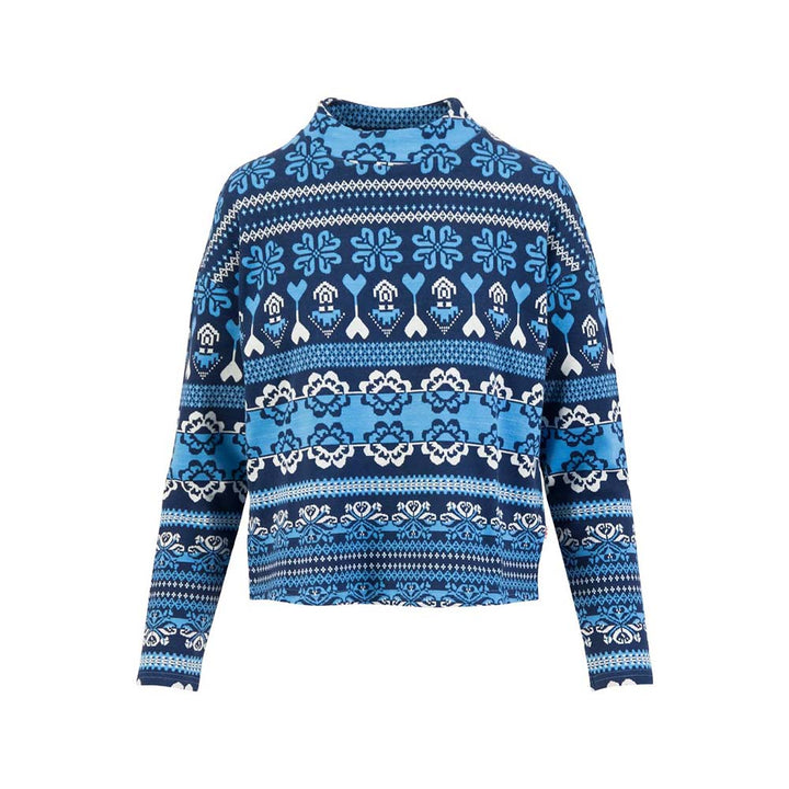 Blutsgeschwister Damen Pullover Warm up Turtle aprés glam blue