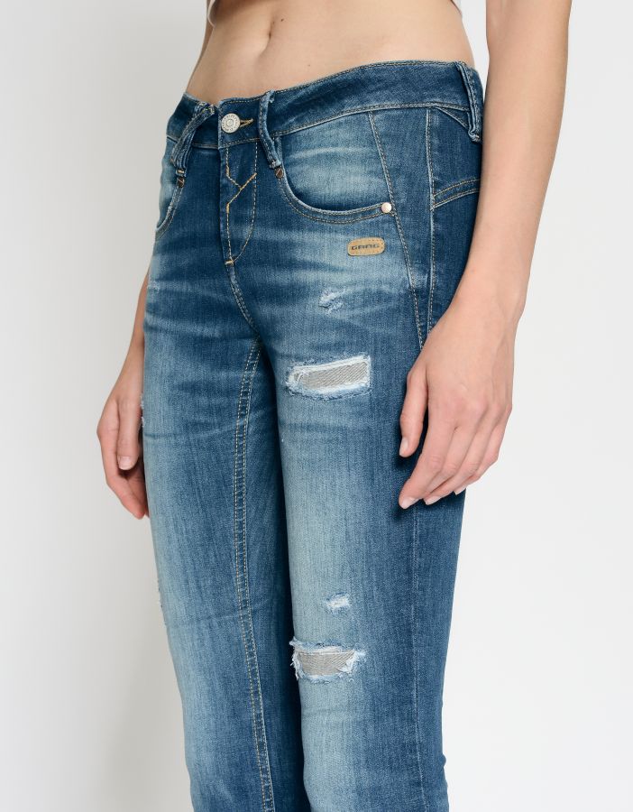 Gang Damen Jeans 94Nele skinny fit - midflash destroy