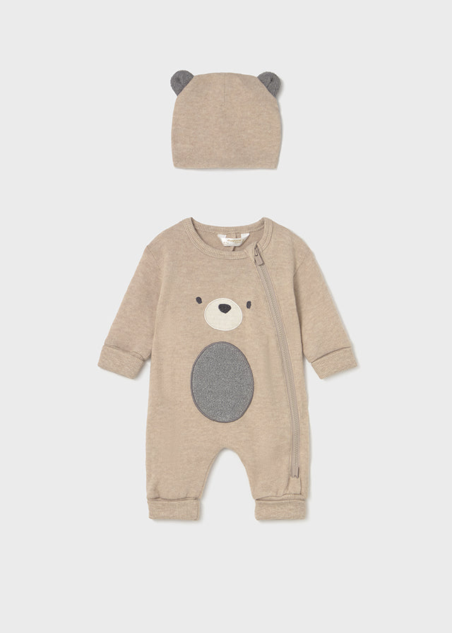 Mayoral Baby Jungen Langer Strampler Mütze soft 2613