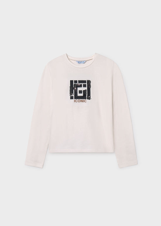Mayoral Mädchen T-Shirt langarm bestickt 7018
