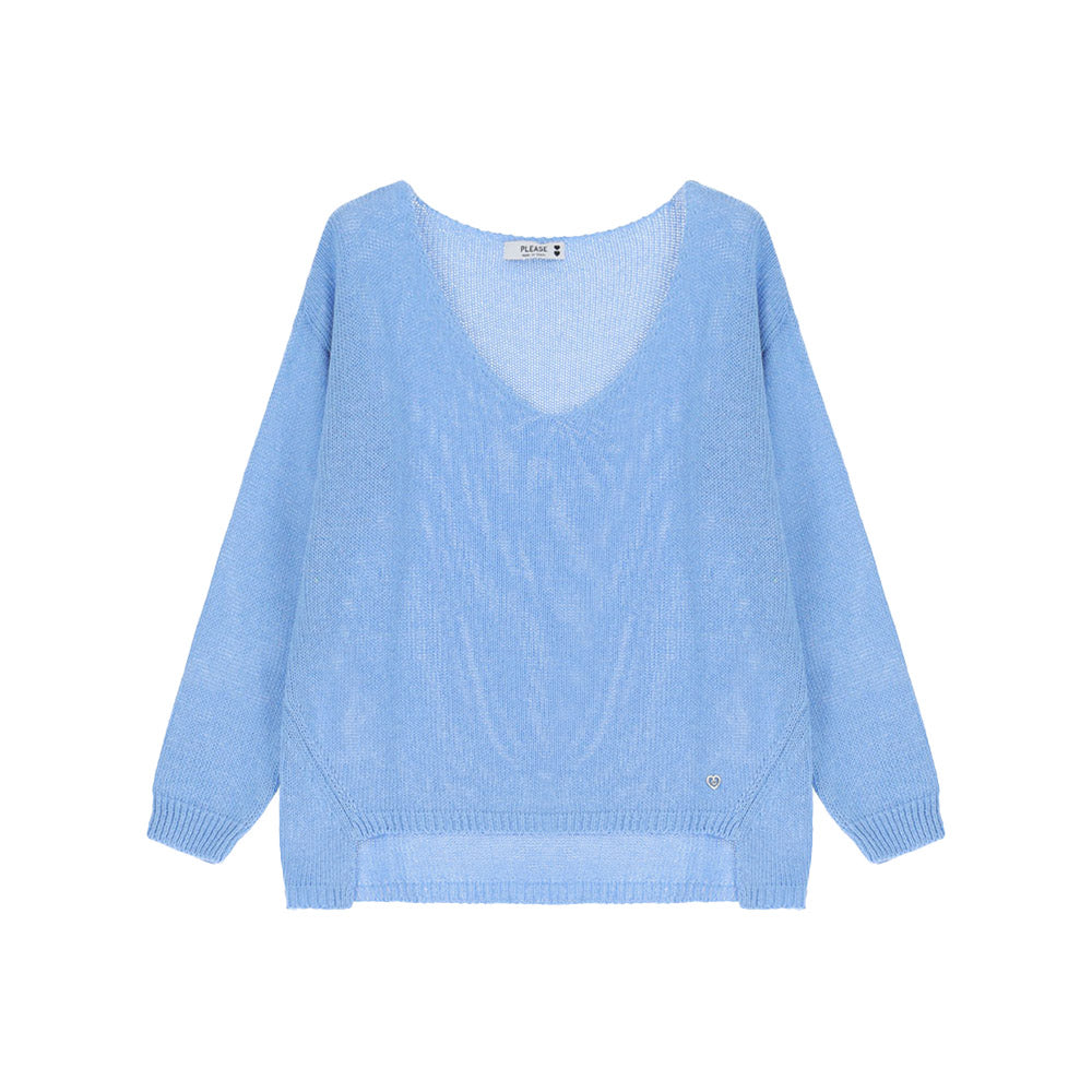 Please Damen Strickpullover mit V-Ausschnitt