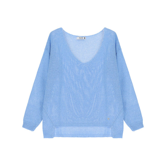 Please Damen Strickpullover mit V-Ausschnitt