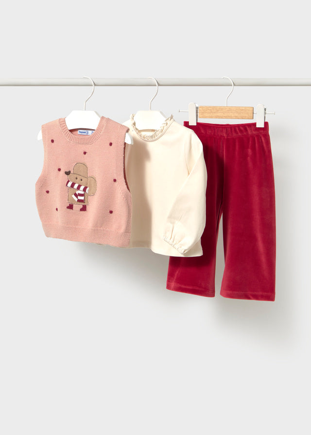 Mayoral Baby-Mädchen Hose Set  2559 – burgunder