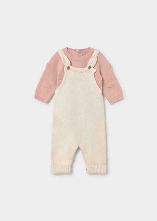 Mayoral Baby-Mädchen Latzhosen und Pullover Set 2608 – keramik