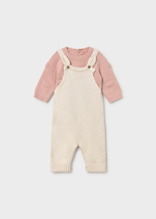 Mayoral Baby-Mädchen Latzhosen und Pullover Set 2608 – keramik