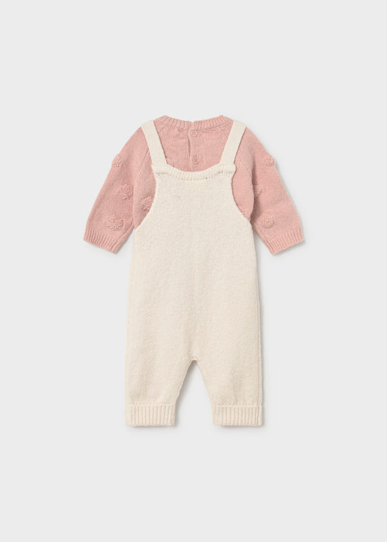 Mayoral Baby-Mädchen Latzhosen und Pullover Set 2608 – keramik