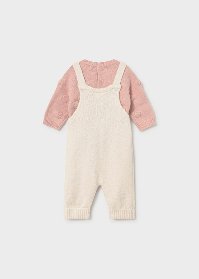 Mayoral Baby-Mädchen Latzhosen und Pullover Set 2608 – keramik