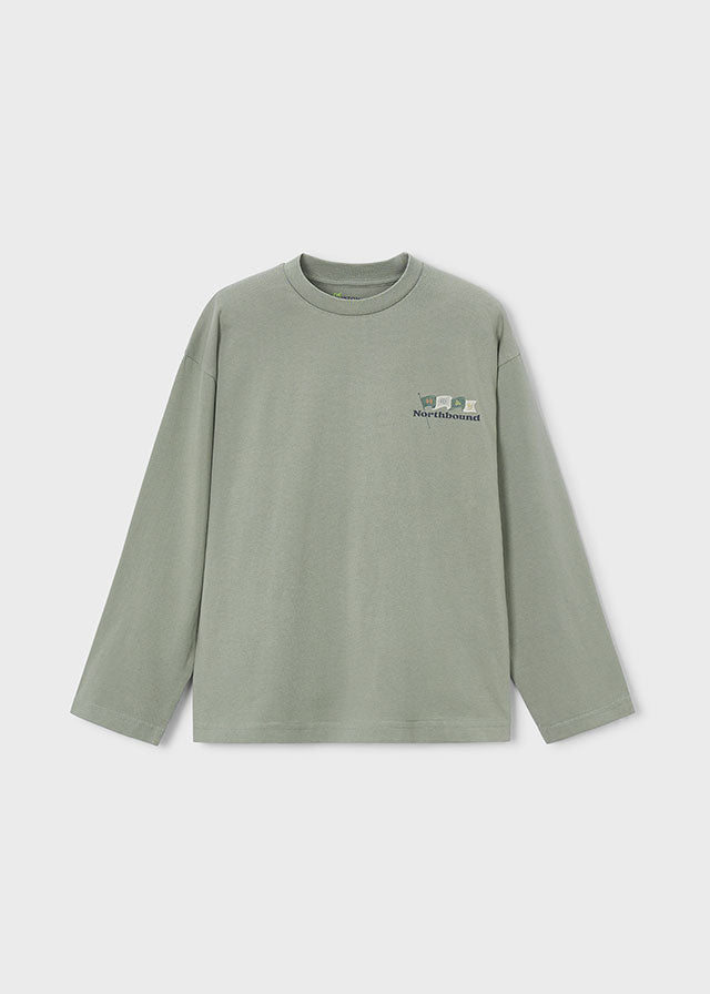 Boston Jungen Langarmshirt 7055 – moosgrün