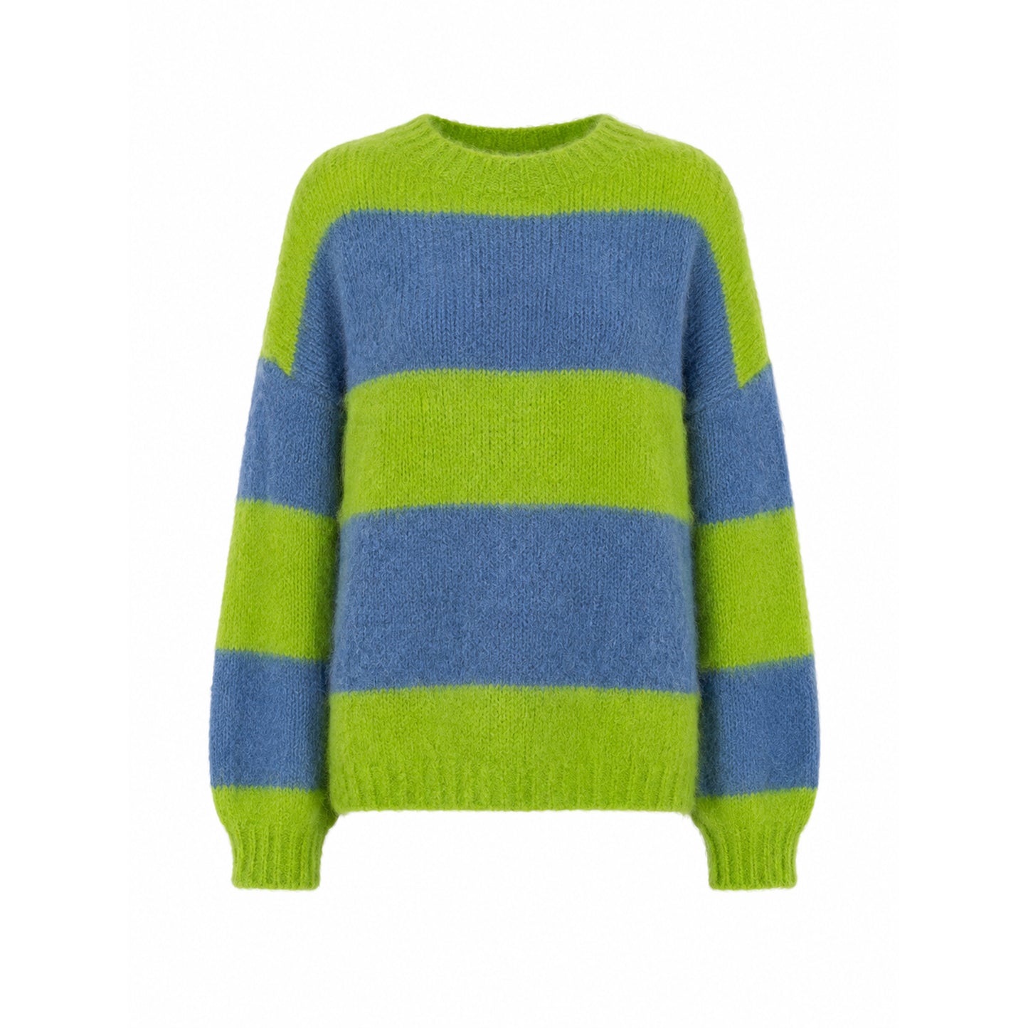 Emily van den Bergh Damen Strickpullover – grün gestreift
