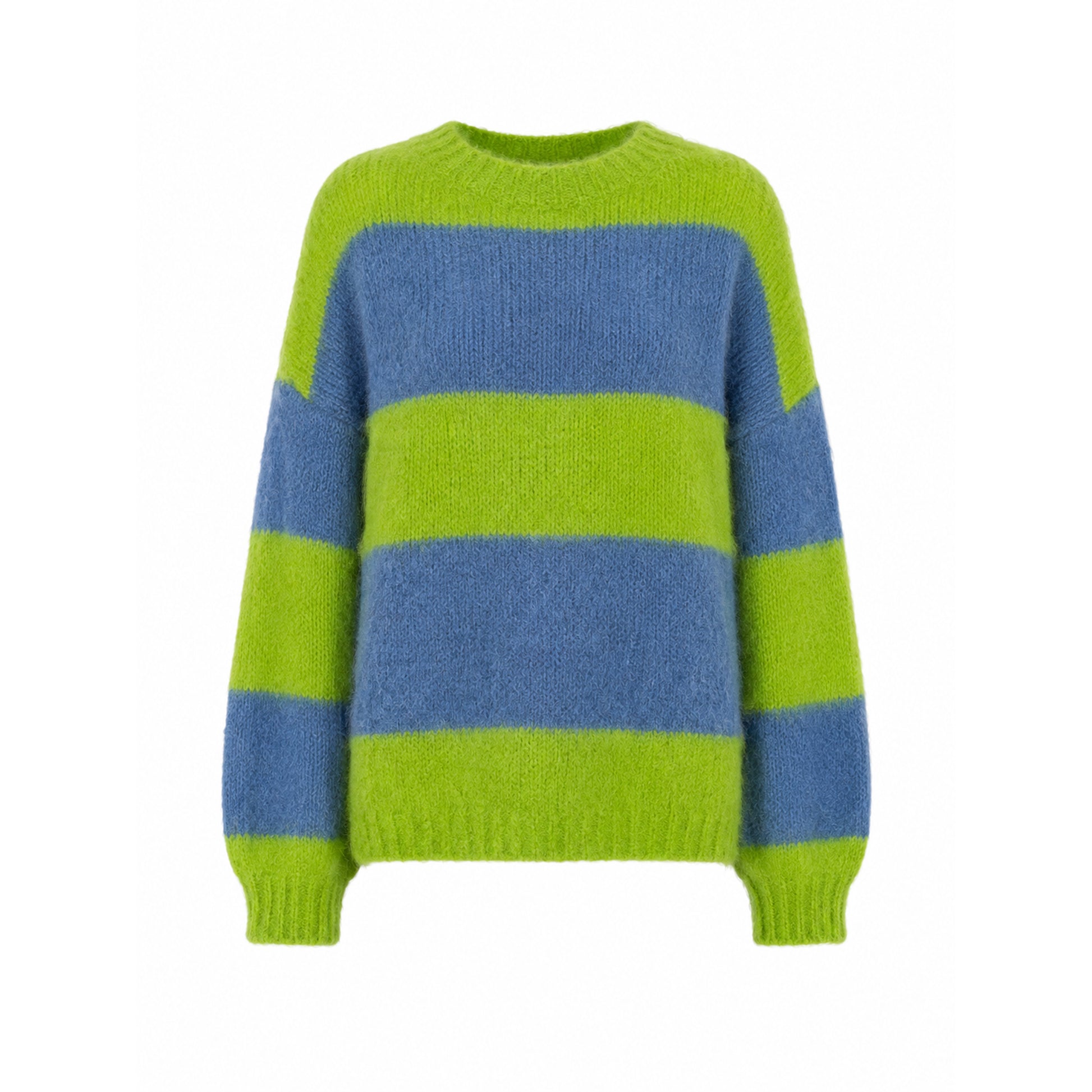 Emily van den Bergh Damen Strickpullover – grün gestreift