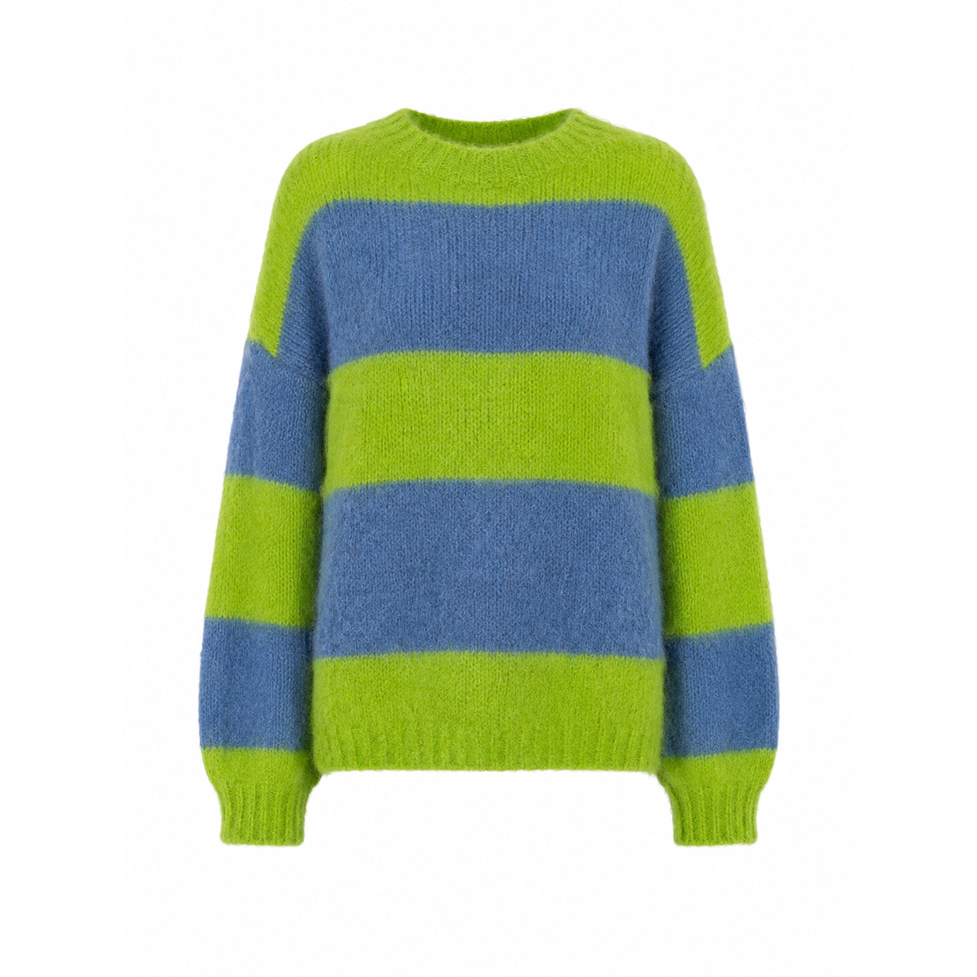 Emily van den Bergh Damen Strickpullover – grün gestreift
