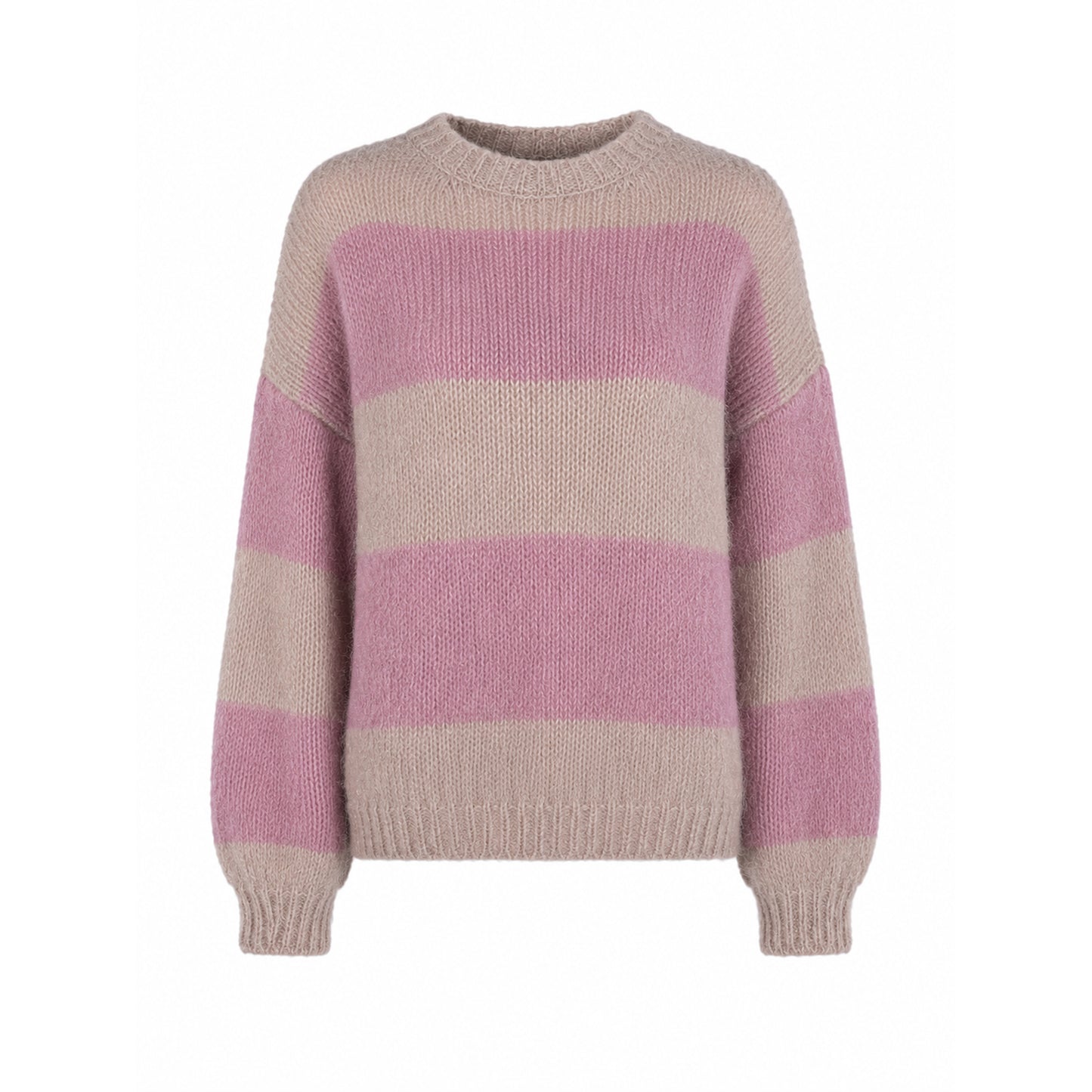 Emily van den Bergh Damen Strickpullover – mauve gestreift