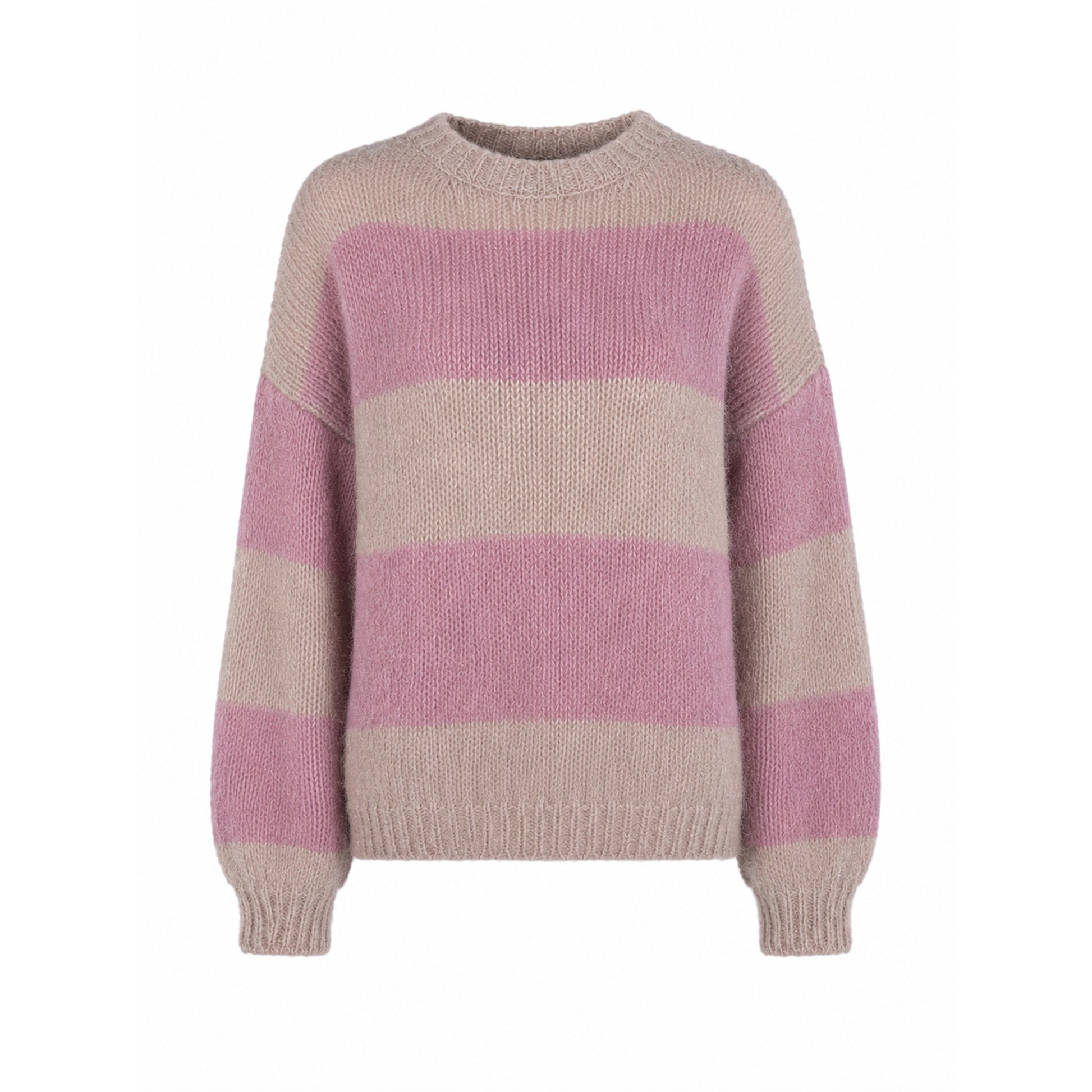 Emily van den Bergh Damen Strickpullover – mauve gestreift