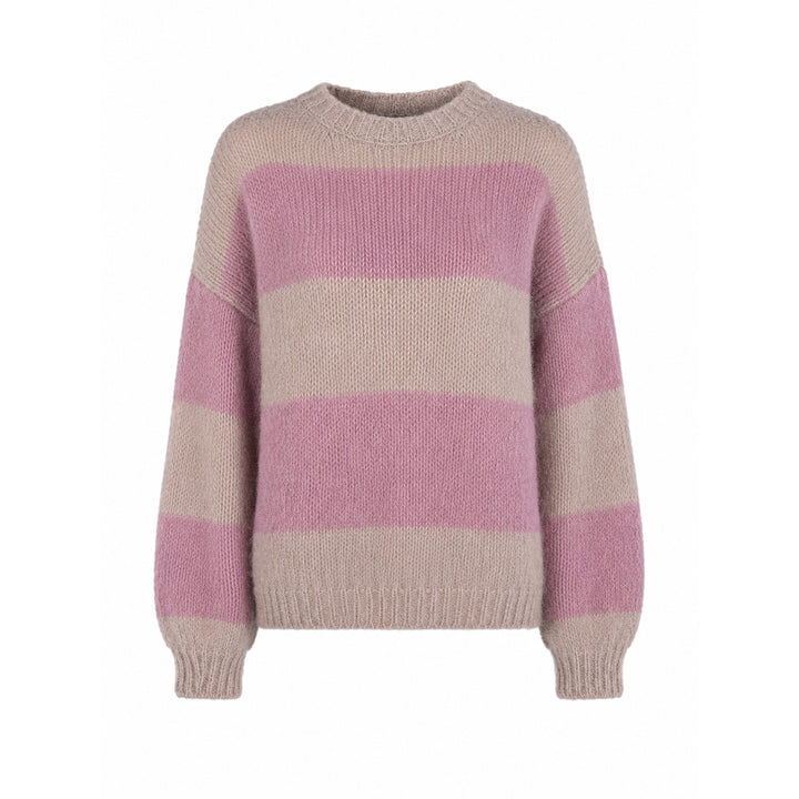 Emily van den Bergh Damen Strickpullover – mauve gestreift